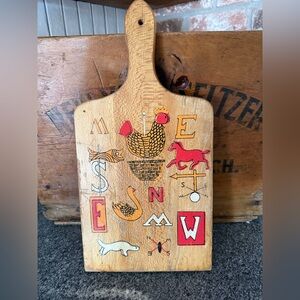Vintage 70’s NEVCO Wooden Cutting Board Modern Farmhouse